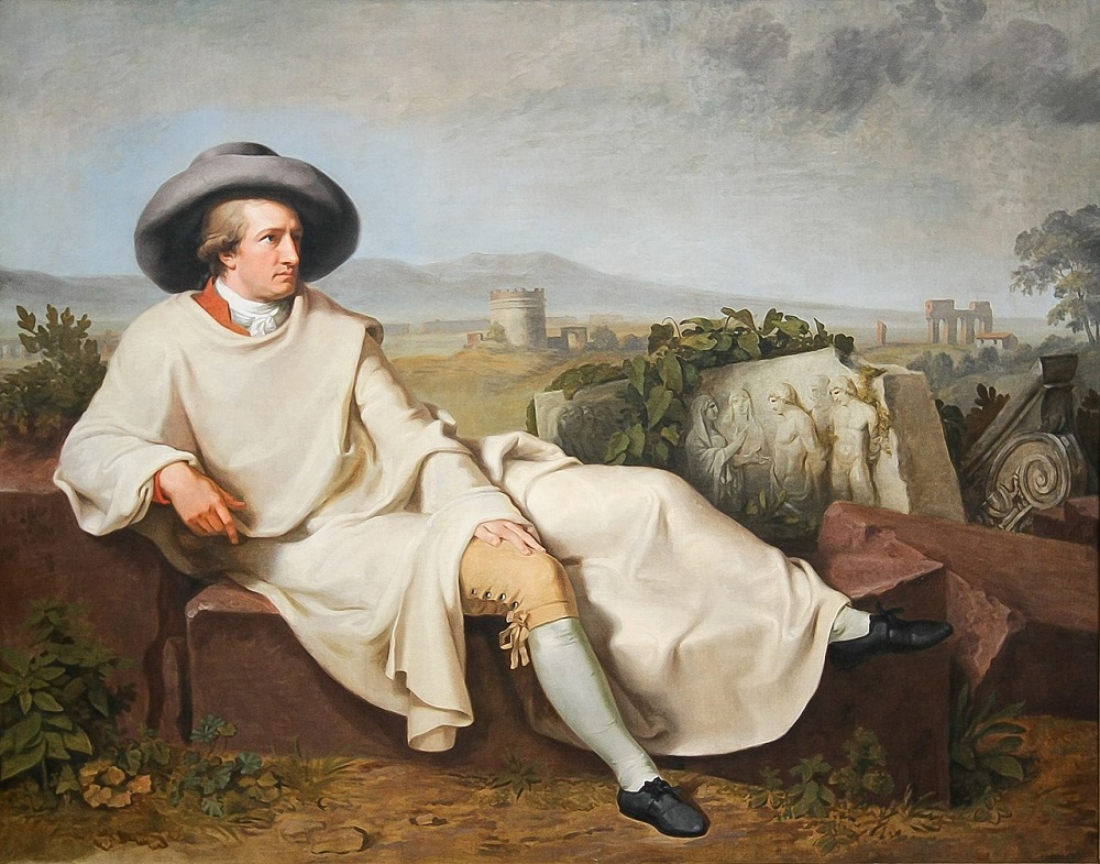 Schilderij met portret van Goethe in Italië, geschilderd door Tischbein in 1787