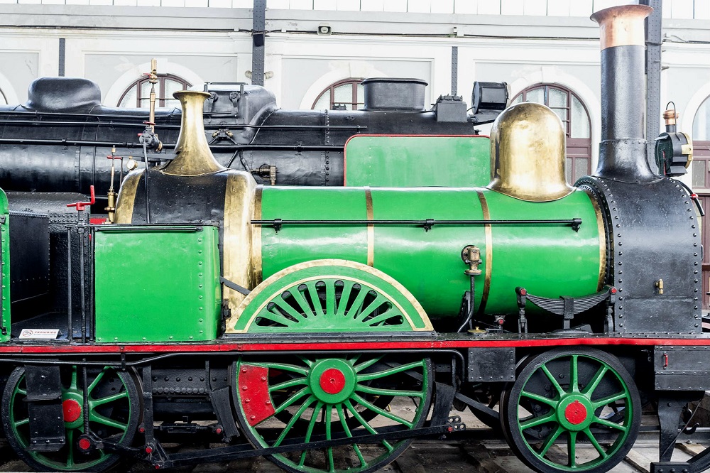 Stoomtrein in het Spoorwegmuseum te Madrid